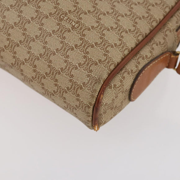 CELINE Macadam Canvas Shoulder Bag PVC Leather 2 Set Beige Auth 173954