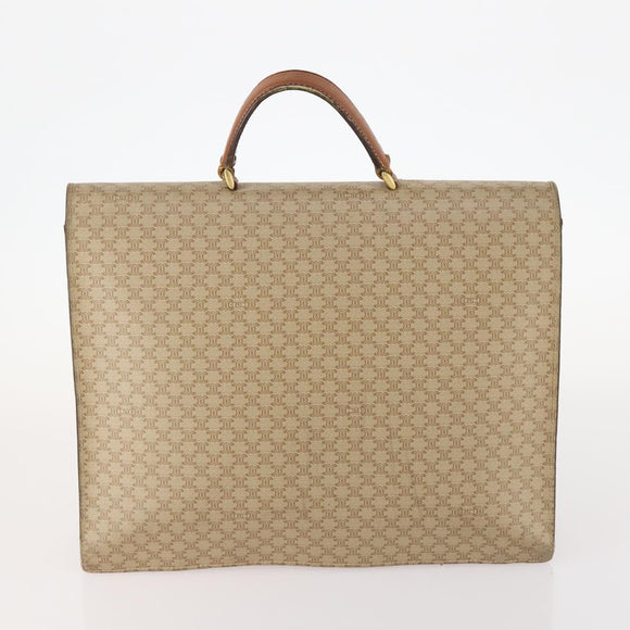 CELINE Macadam Canvas Shoulder Bag PVC Leather 2 Set Beige Auth 173954