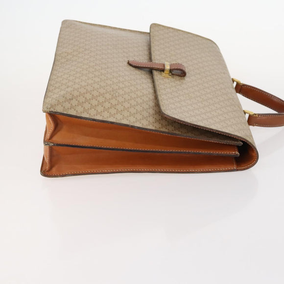 CELINE Macadam Canvas Shoulder Bag PVC Leather 2 Set Beige Auth 173954