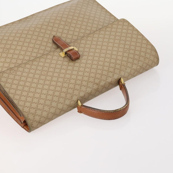 CELINE Macadam Canvas Shoulder Bag PVC Leather 2 Set Beige Auth 173954