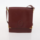 GIVENCHY Fendi Cartier Zucchino Canvas Bag Leather 3 Set Bordeaux Auth 173955-16