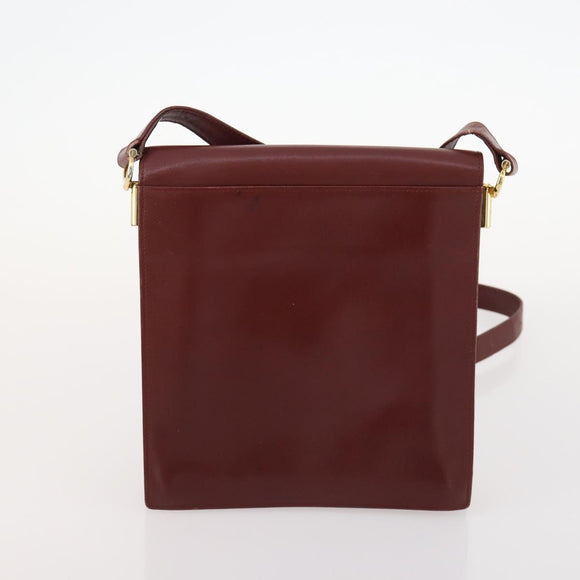 GIVENCHY Fendi Cartier Zucchino Canvas Bag Leather 3 Set Bordeaux Auth 173955