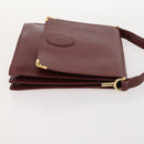 GIVENCHY Fendi Cartier Zucchino Canvas Bag Leather 3 Set Bordeaux Auth 173955-18