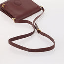 GIVENCHY Fendi Cartier Zucchino Canvas Bag Leather 3 Set Bordeaux Auth 173955-19