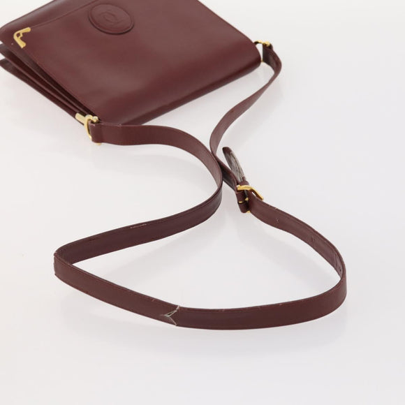 GIVENCHY Fendi Cartier Zucchino Canvas Bag Leather 3 Set Bordeaux Auth 173955