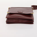 GIVENCHY Fendi Cartier Zucchino Canvas Bag Leather 3 Set Bordeaux Auth 173955-21