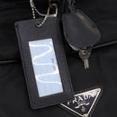 PRADA Boston Bag Nylon Black Silver Auth 173960A-9