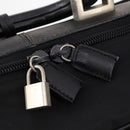PRADA Boston Bag Nylon Black Silver Auth 173960A-20