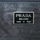 PRADA Boston Bag Nylon Black Silver Auth 173960A-22