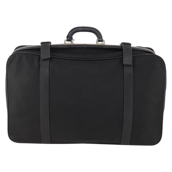 PRADA Boston Bag Nylon Black Silver Auth 173960A