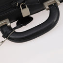 PRADA Boston Bag Nylon Black Silver Auth 173960A-7
