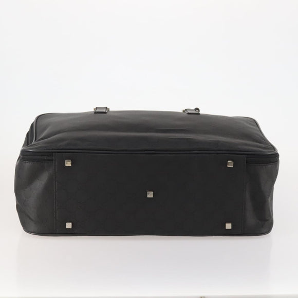 GUCCI GG Canvas Boston Bag Black Silver Auth 173961