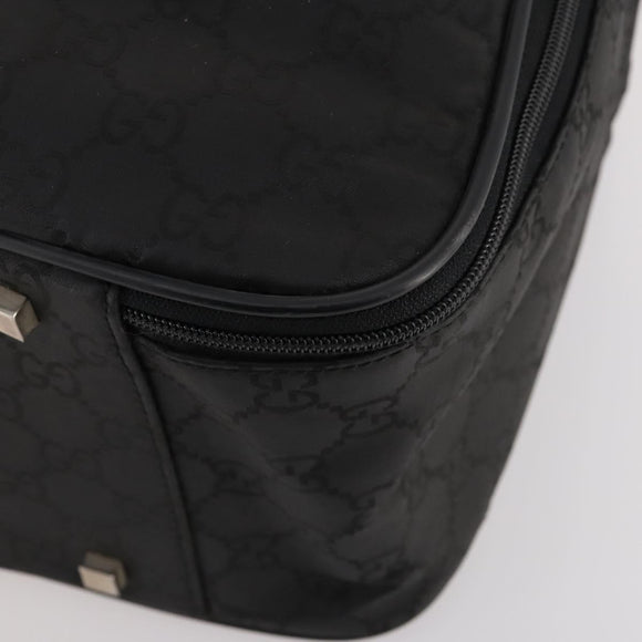 GUCCI GG Canvas Boston Bag Black Silver Auth 173961