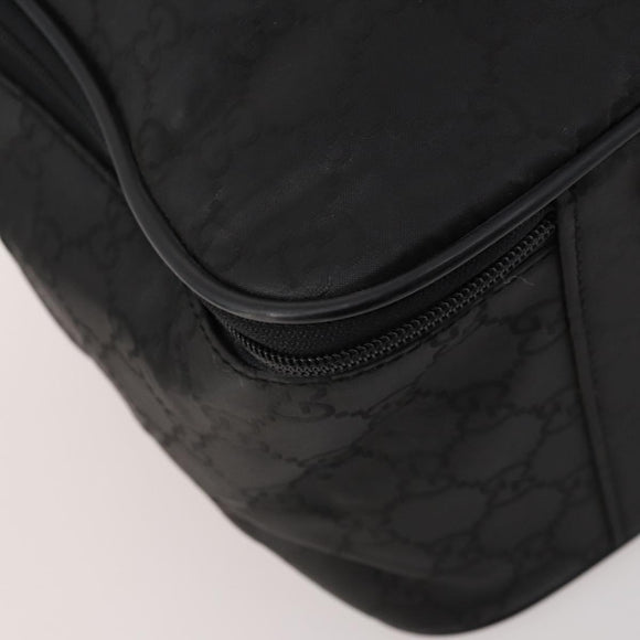 GUCCI GG Canvas Boston Bag Black Silver Auth 173961