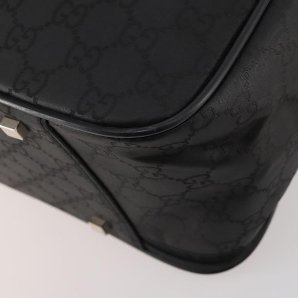 GUCCI GG Canvas Boston Bag Black Silver Auth 173961
