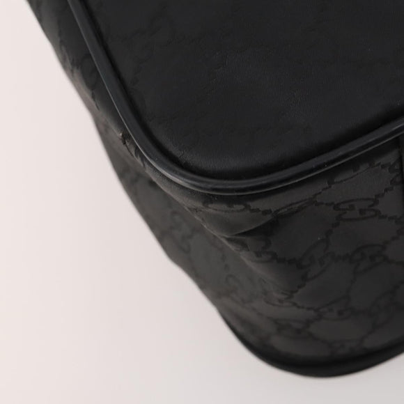 GUCCI GG Canvas Boston Bag Black Silver Auth 173961