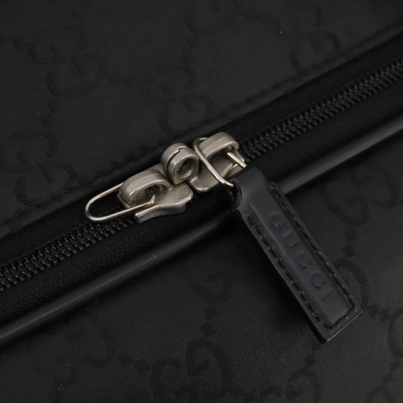 GUCCI GG Canvas Boston Bag Black Silver Auth 173961