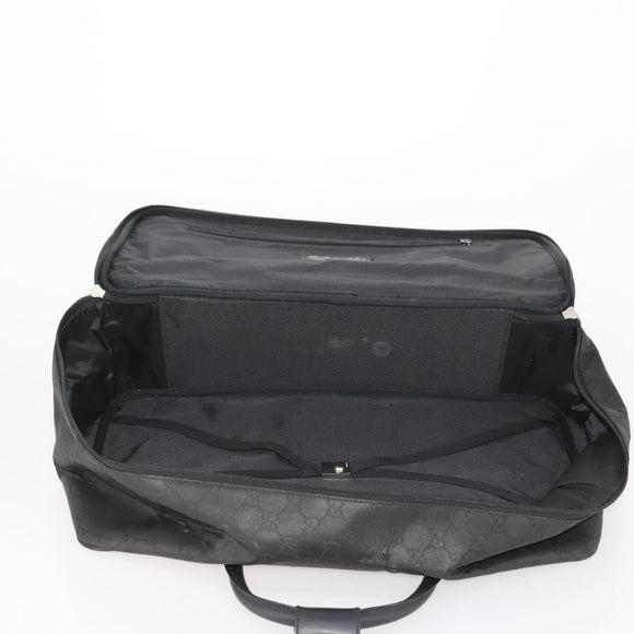 GUCCI GG Canvas Boston Bag Black Silver Auth 173961