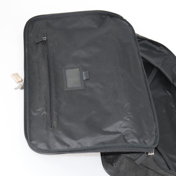 GUCCI GG Canvas Boston Bag Black Silver Auth 173961