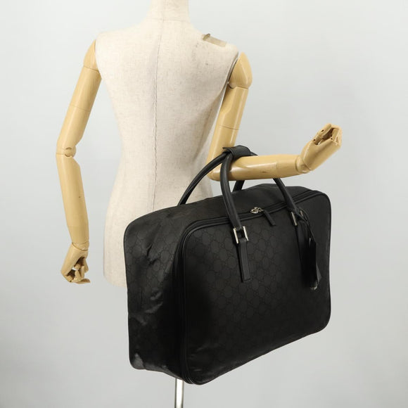 GUCCI GG Canvas Boston Bag Black Silver Auth 173961