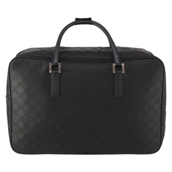 GUCCI GG Canvas Boston Bag Black Silver Auth 173961