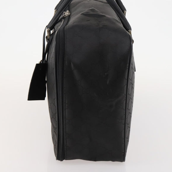 GUCCI GG Canvas Boston Bag Black Silver Auth 173961