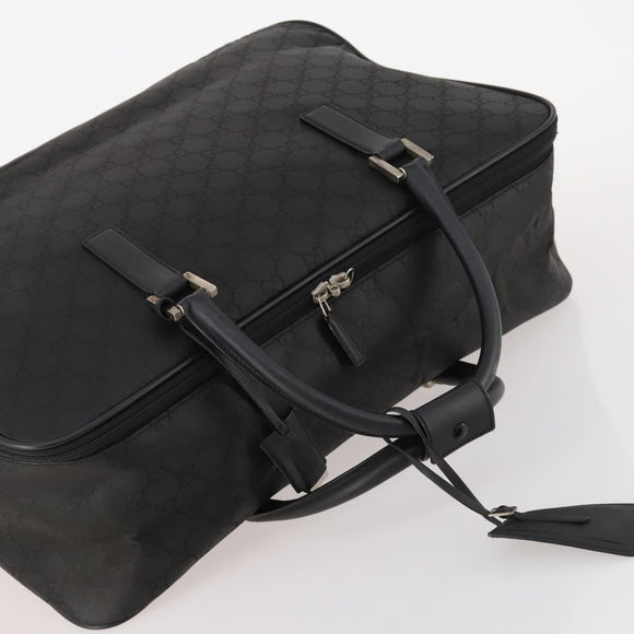 GUCCI GG Canvas Boston Bag Black Silver Auth 173961