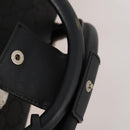 GUCCI GG Canvas Boston Bag Black Silver Auth 173961-9