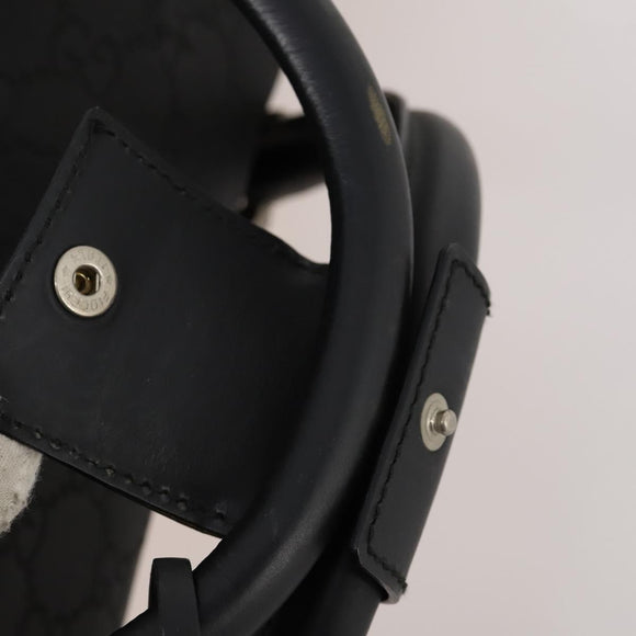 GUCCI GG Canvas Boston Bag Black Silver Auth 173961