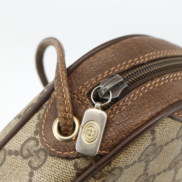 GUCCI GG Supreme Web Sherry Line Bag PVC Beige Gold 89 02 066 Auth 173966