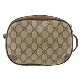 GUCCI GG Supreme Web Sherry Line Bag PVC Beige Gold 89 02 066 Auth 173966 - 0
