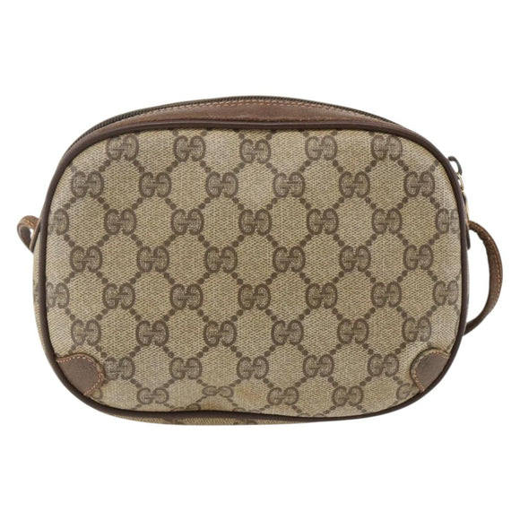 GUCCI GG Supreme Web Sherry Line Bag PVC Beige Gold 89 02 066 Auth 173966