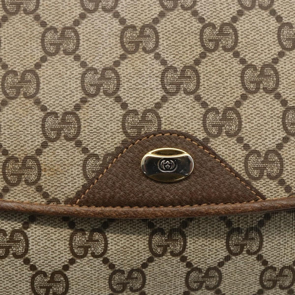 GUCCI GG Supreme Shoulder Bag PVC Leather Beige Gold 116 02 067 Auth 173967