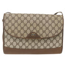 GUCCI GG Supreme Shoulder Bag PVC Leather Beige Gold 116 02 067 Auth 173967-2