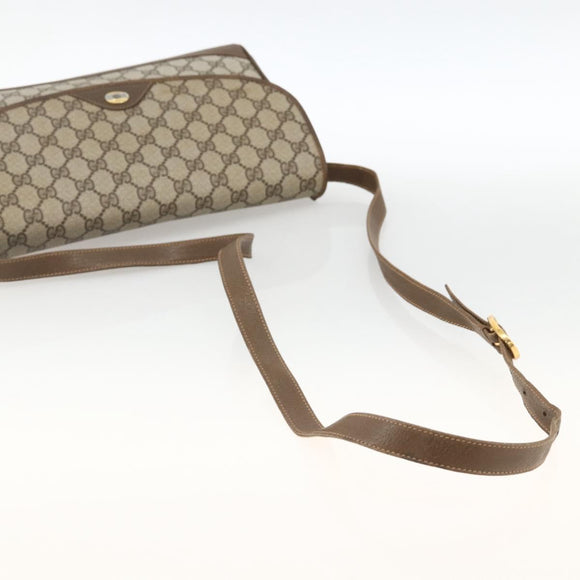 GUCCI GG Supreme Shoulder Bag PVC Leather Beige Gold 116 02 067 Auth 173967