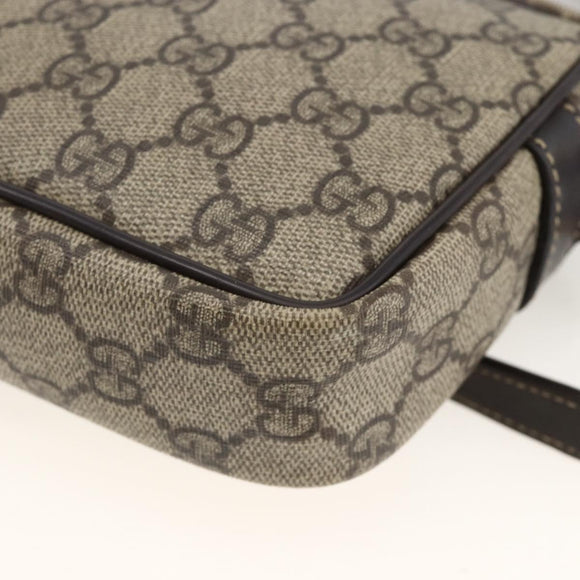 GUCCI GG Supreme Shoulder Bag PVC Beige Gold 201447 Auth 173968