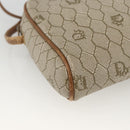 Christian Dior Honeycomb Canvas Shoulder Bag PVC Beige Gold Auth 173969-14
