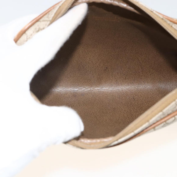Christian Dior Honeycomb Canvas Shoulder Bag PVC Beige Gold Auth 173969