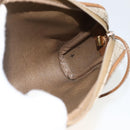 Christian Dior Honeycomb Canvas Shoulder Bag PVC Beige Gold Auth 173969-17