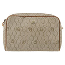 Christian Dior Honeycomb Canvas Shoulder Bag PVC Beige Gold Auth 173969-13