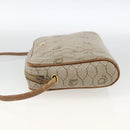 Christian Dior Honeycomb Canvas Shoulder Bag PVC Beige Gold Auth 173969-3