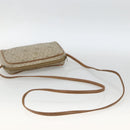 Christian Dior Honeycomb Canvas Shoulder Bag PVC Beige Gold Auth 173969-7