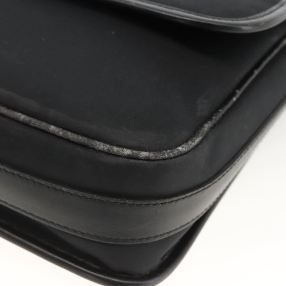 BURBERRY Shoulder Bag Nylon Black Silver Auth 173971