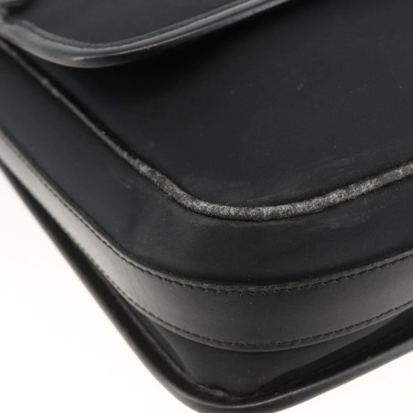BURBERRY Shoulder Bag Nylon Black Silver Auth 173971