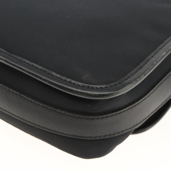 BURBERRY Shoulder Bag Nylon Black Silver Auth 173971