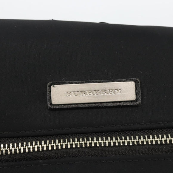 BURBERRY Shoulder Bag Nylon Black Silver Auth 173971