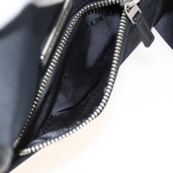 BURBERRY Shoulder Bag Nylon Black Silver Auth 173971