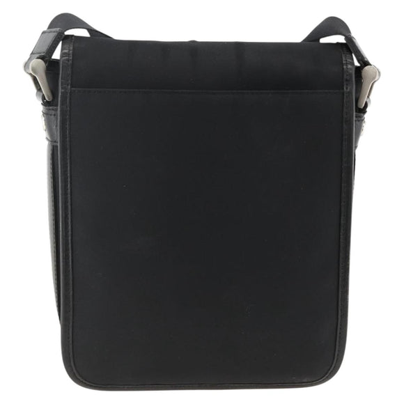 BURBERRY Shoulder Bag Nylon Black Silver Auth 173971