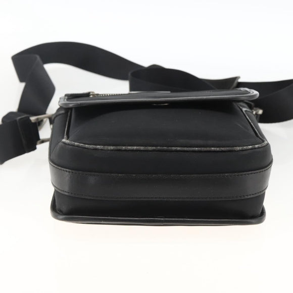 BURBERRY Shoulder Bag Nylon Black Silver Auth 173971