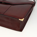 BALLY Shoulder Bag Leather Bordeaux Gold Auth 173972-9